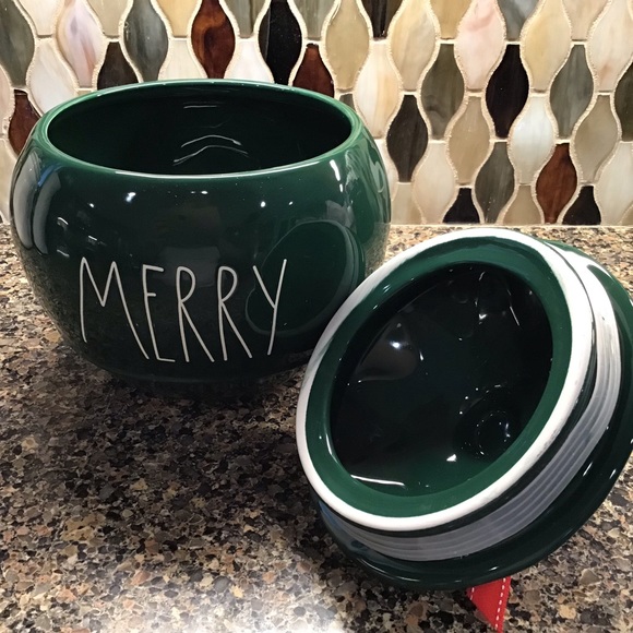 Rae Dunn Merry Christmas Ornament Canister - Picture 3 of 5